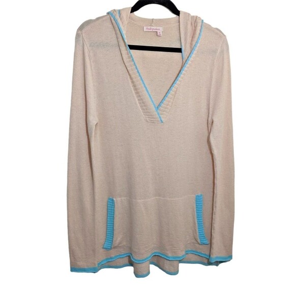 Fresh Produce Women Sweater Tunic Hi-Lo Knit Hooded V-Neck M/L - Picture 3 of 10